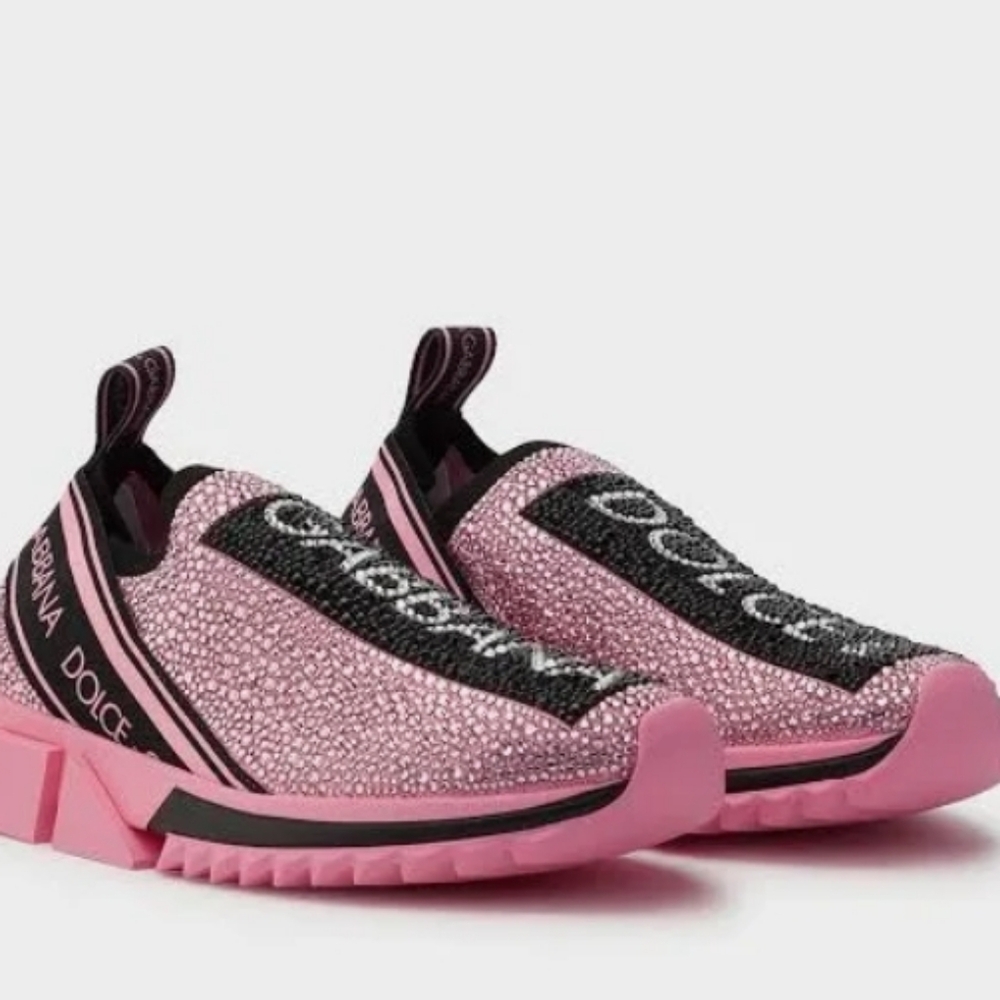 Dolce & Gabbana BLING Pink and Black Sneakers - Picture 3 of 4
